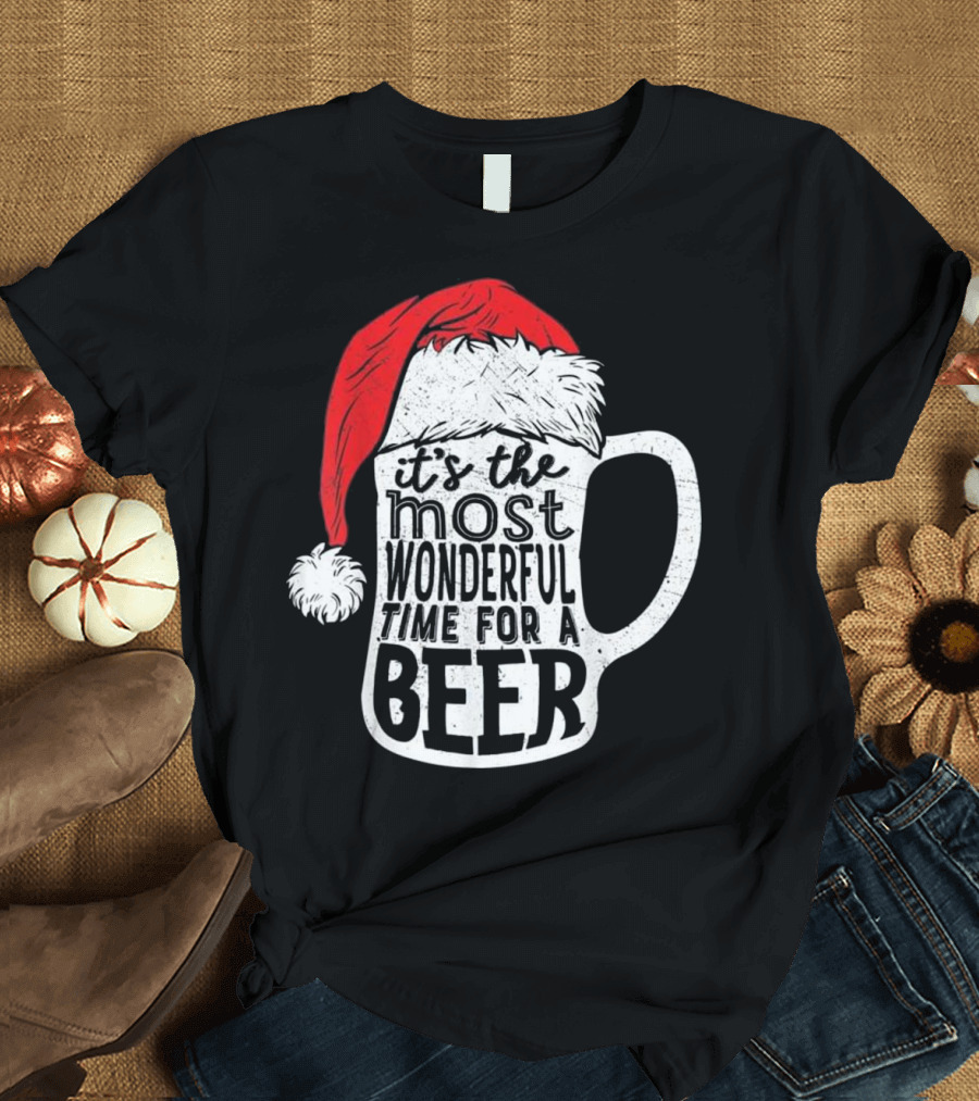 Christmas Men It's the Most Wonderful Time for a Beer T-Shirt