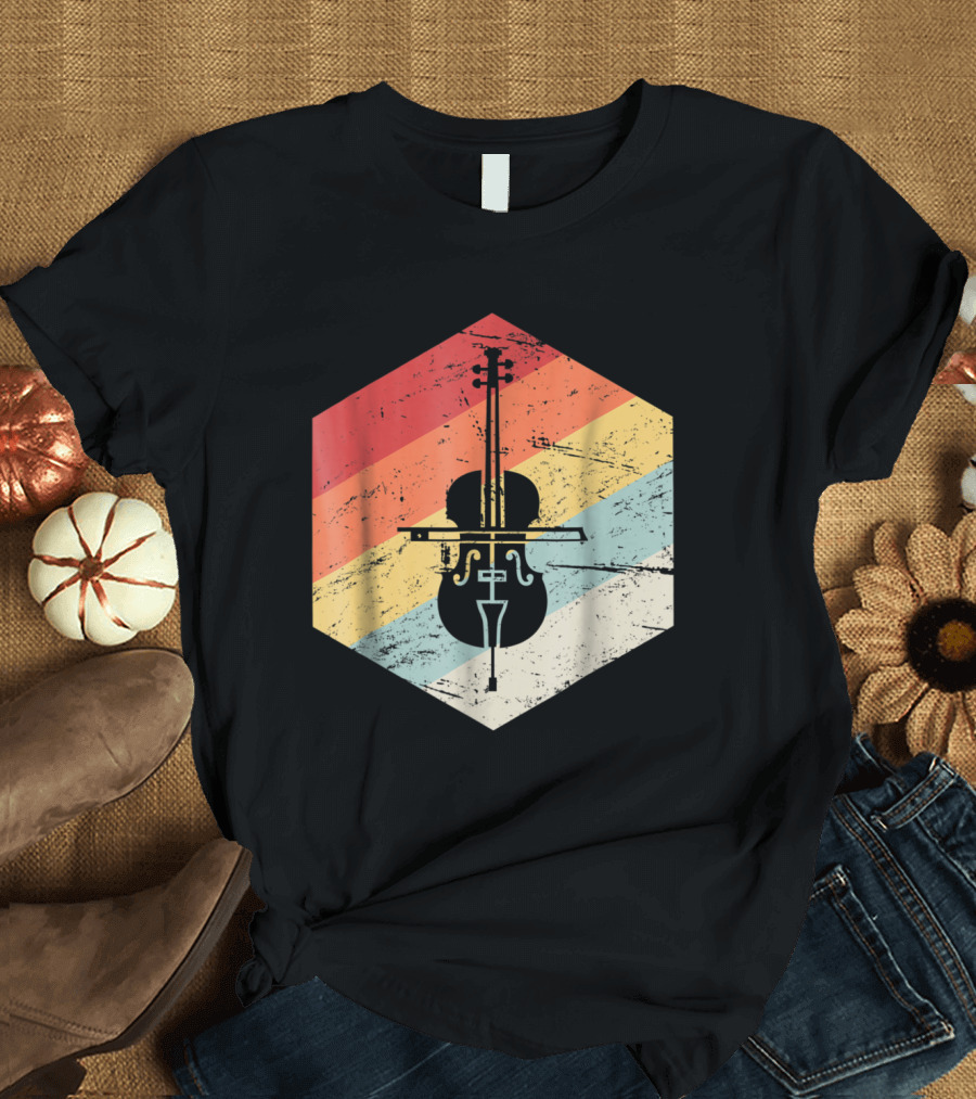 Vintage Cello Retro Stripes T-Shirt