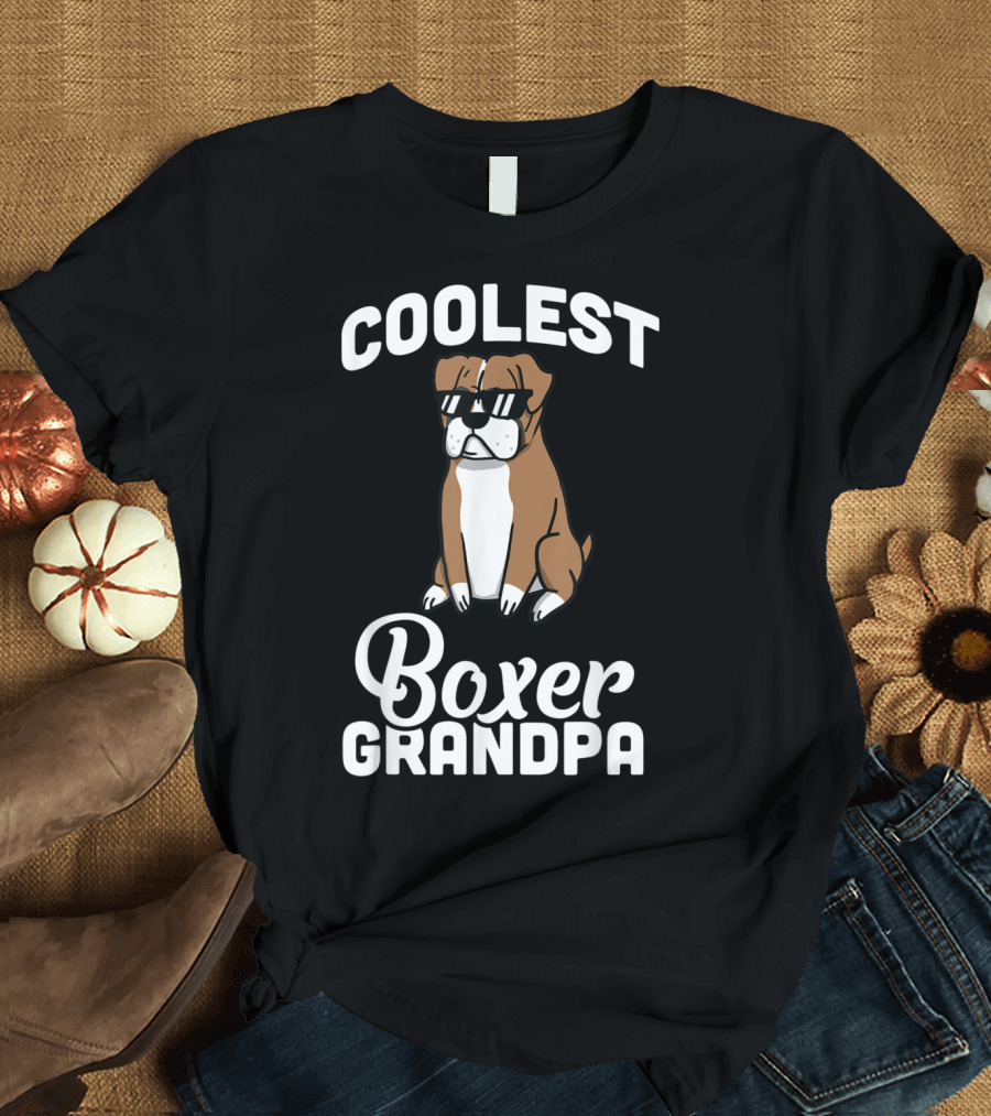 Coolest Grandpa Boxer Dog T-Shirt