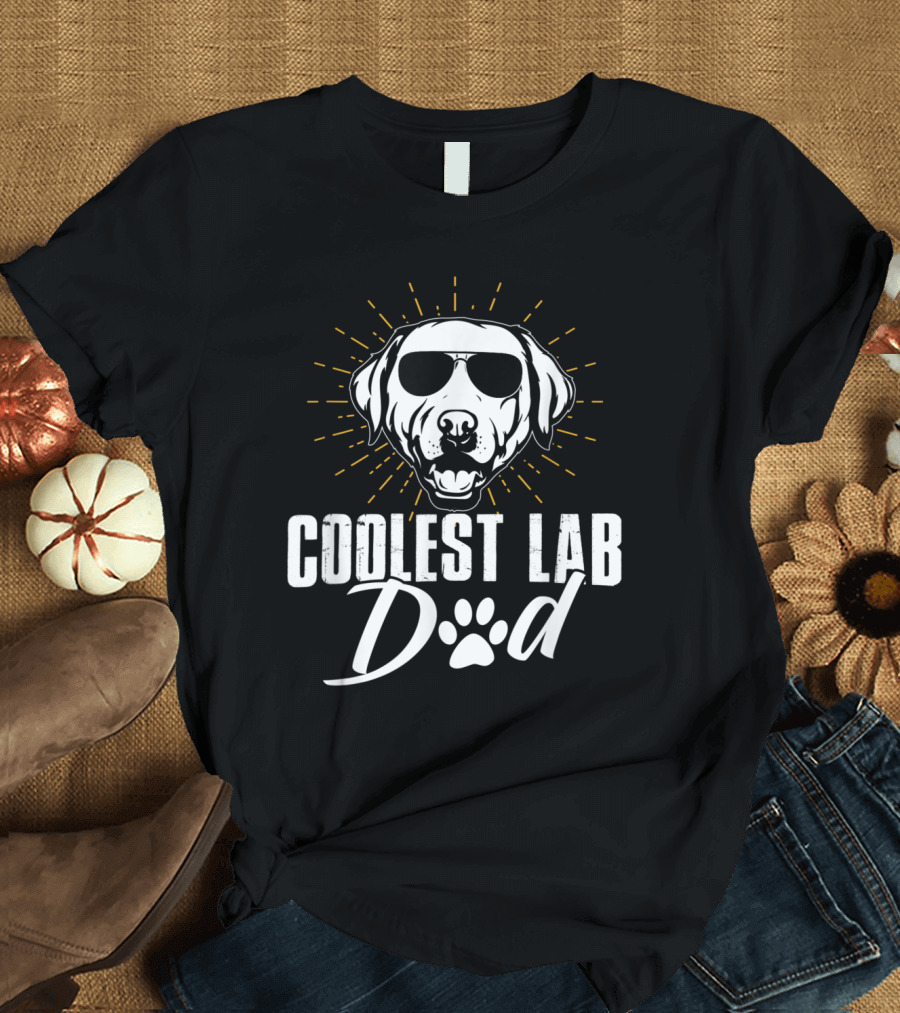 Coolest Lab Dad Labrador Retriever Dog with Sunglasses T-Shirt