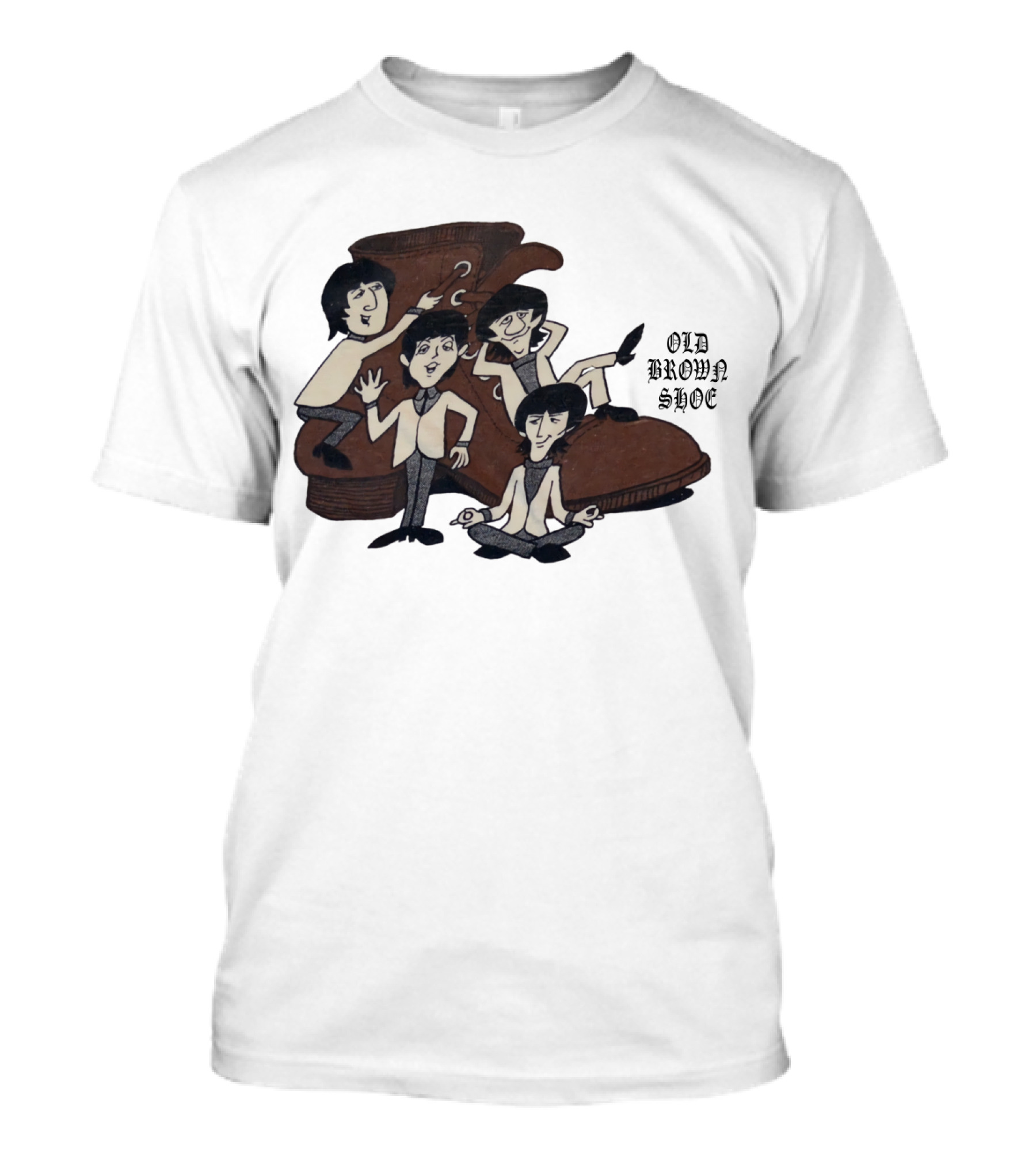 Old Brown Shoe Cartoon Characters With Boot T-Shirt