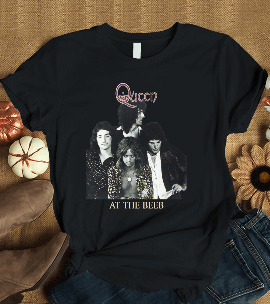 Queen At the Beeb Band Members Black and White Photo T-Shirt