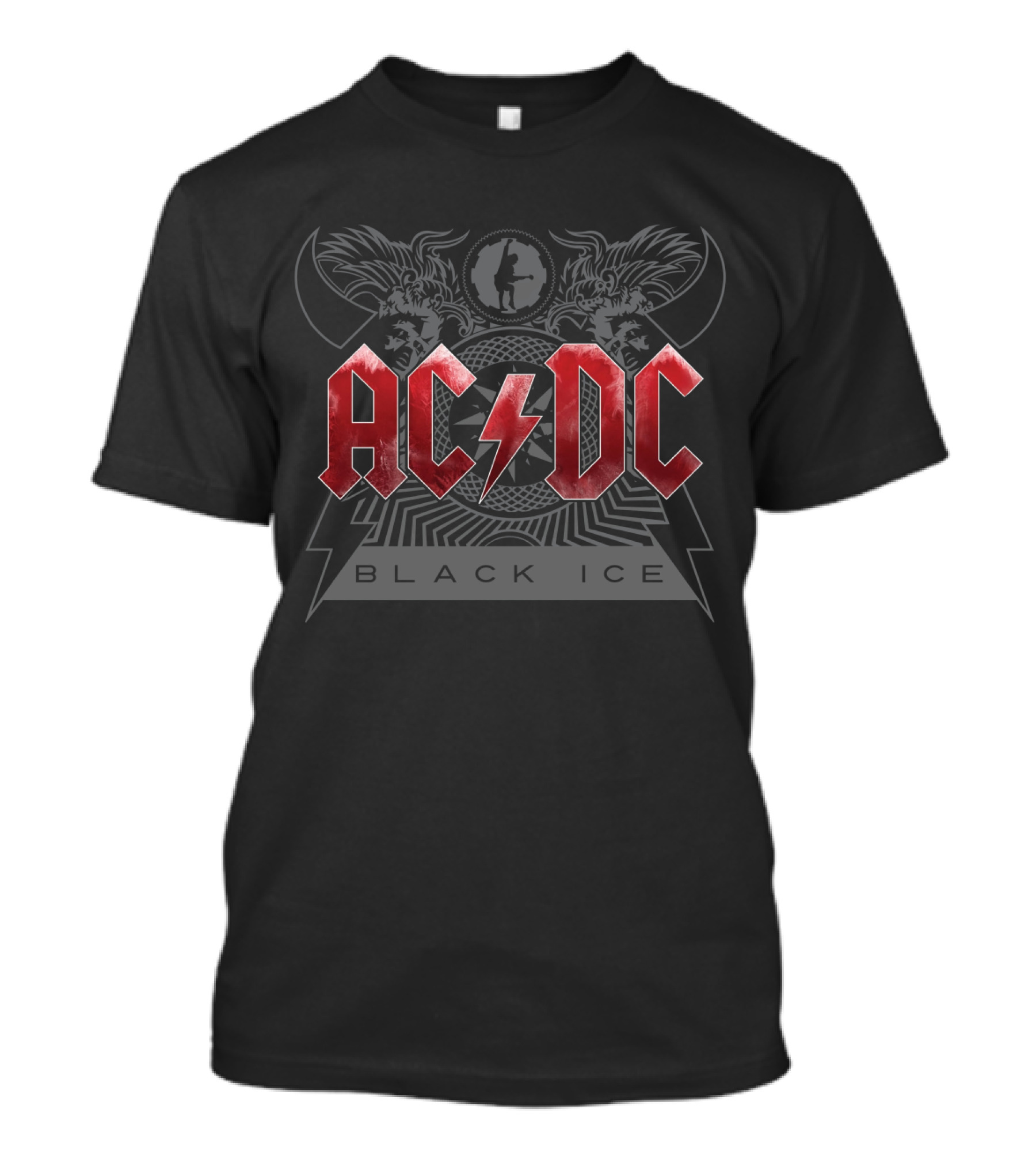 Acdc Black Ice Logo With Red Thunderbolt T-Shirt
