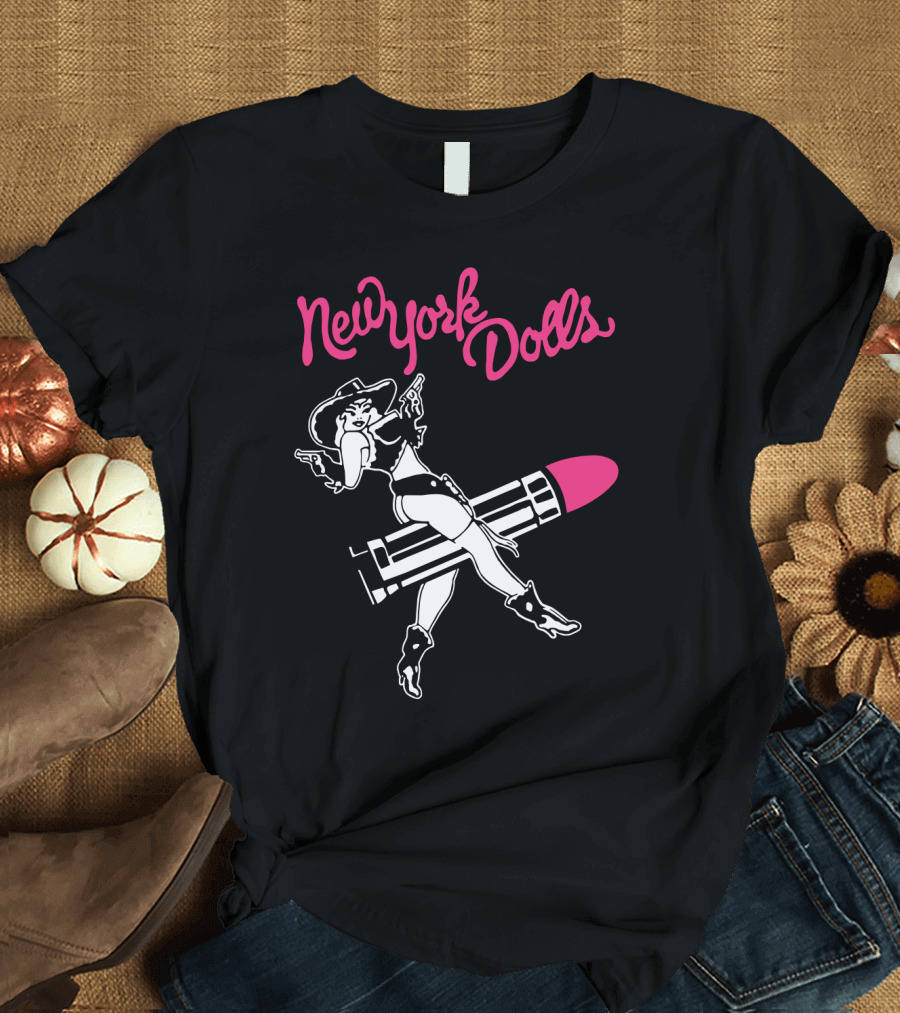 New York Dolls Cowgirl On Lipstick Rocket T-Shirt