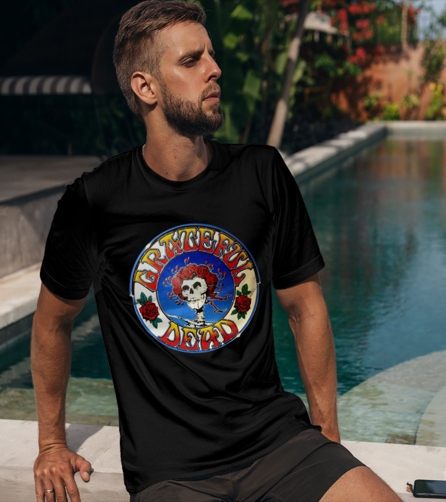 Grateful Dead Skeleton And Roses Circular T-Shirt