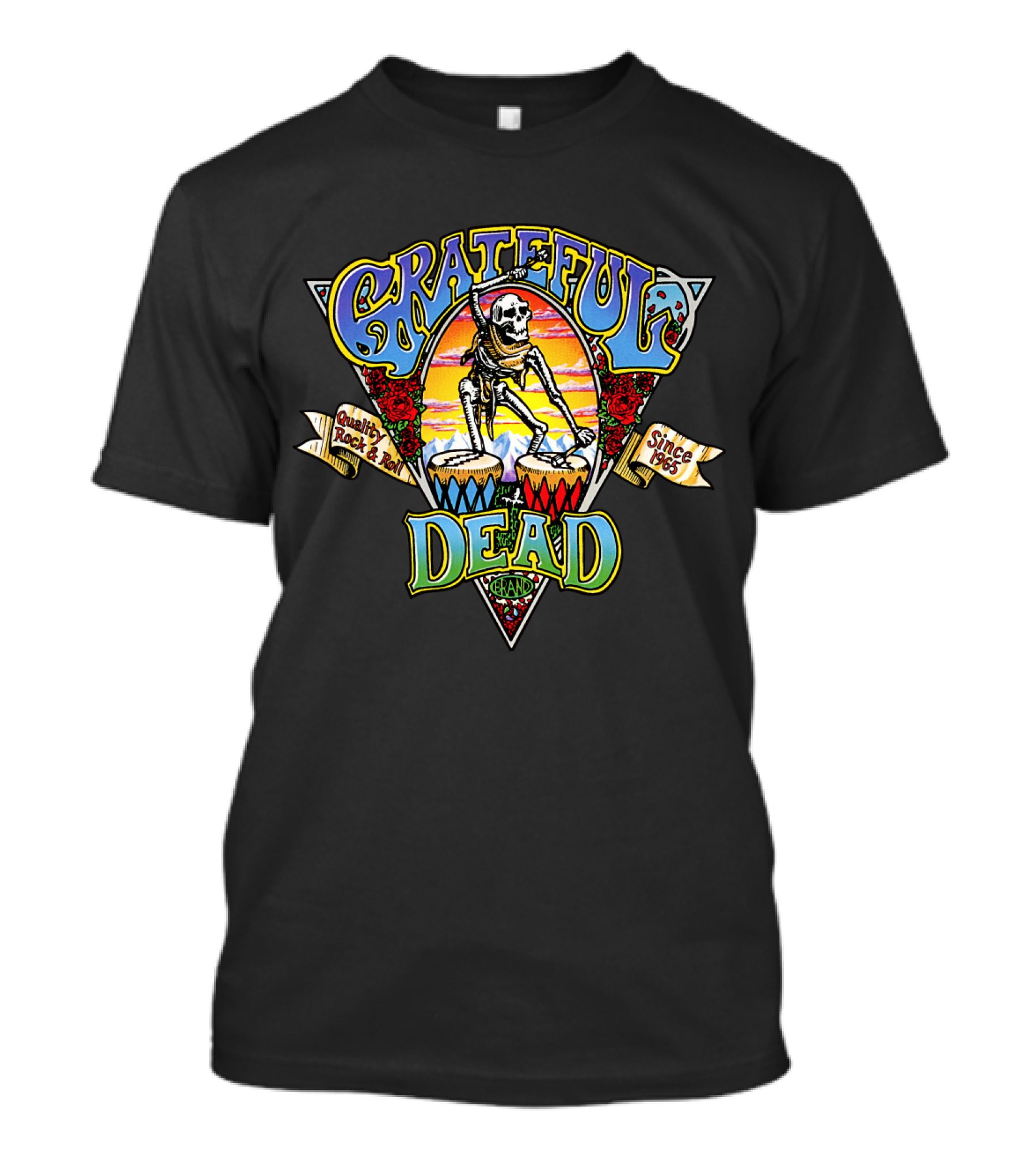 Grateful Dead Quality Rock And Roll Since 1965 Skeleton And Drums T-Shirt