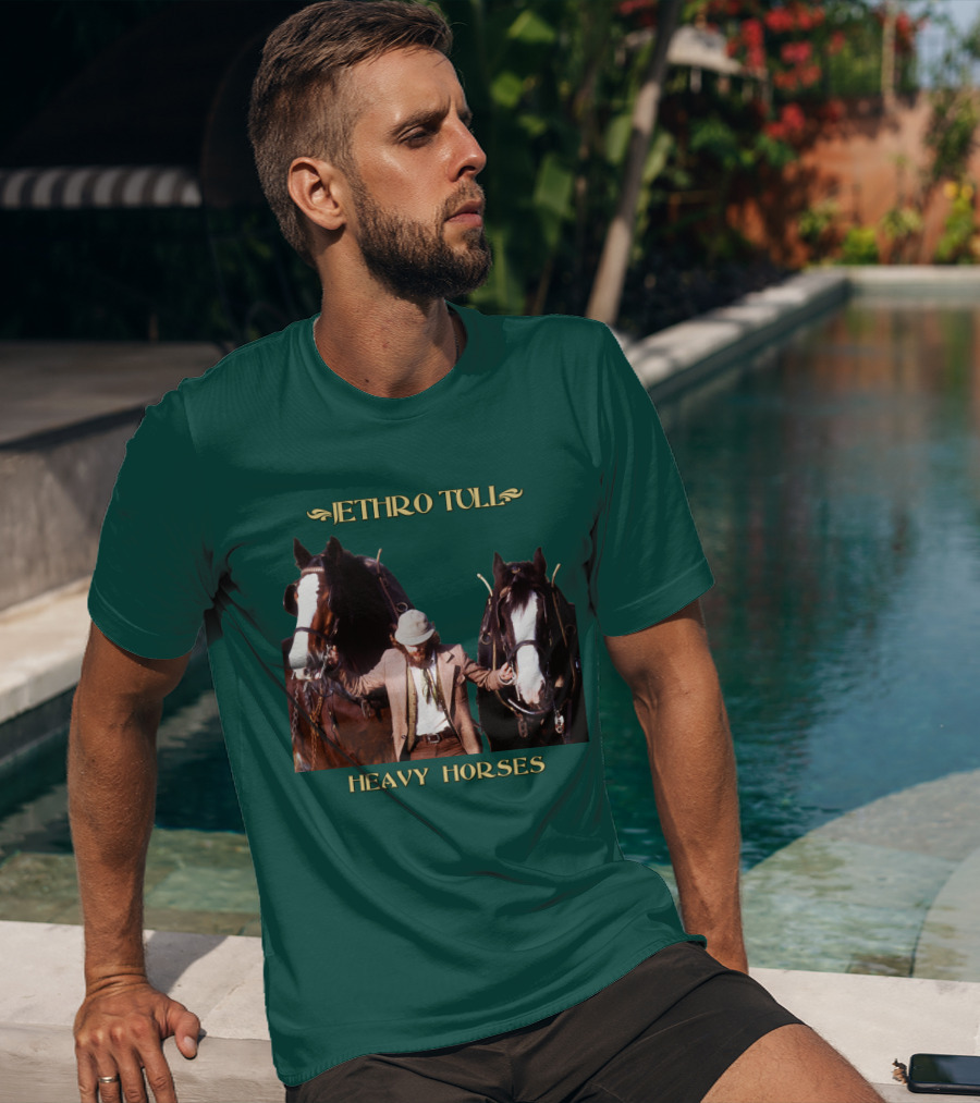 Jethro Tull Heavy Horses Album Cover With Horses And Figure T-Shirt