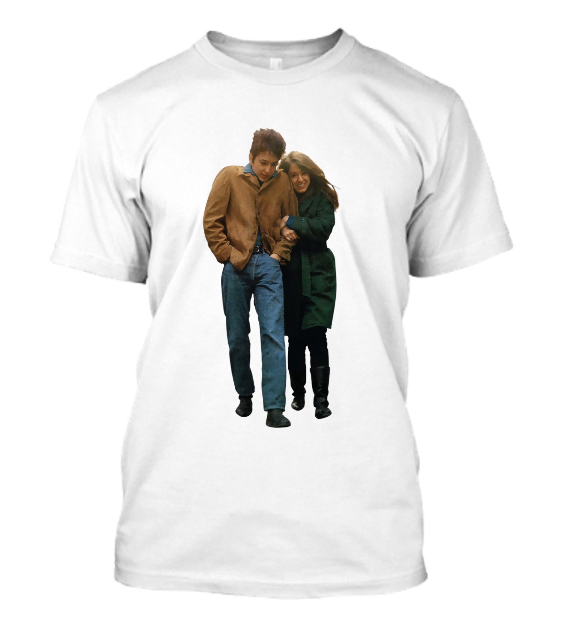Bd Freewheelin' Couple Stroll 1960S Vintage Style T-Shirt