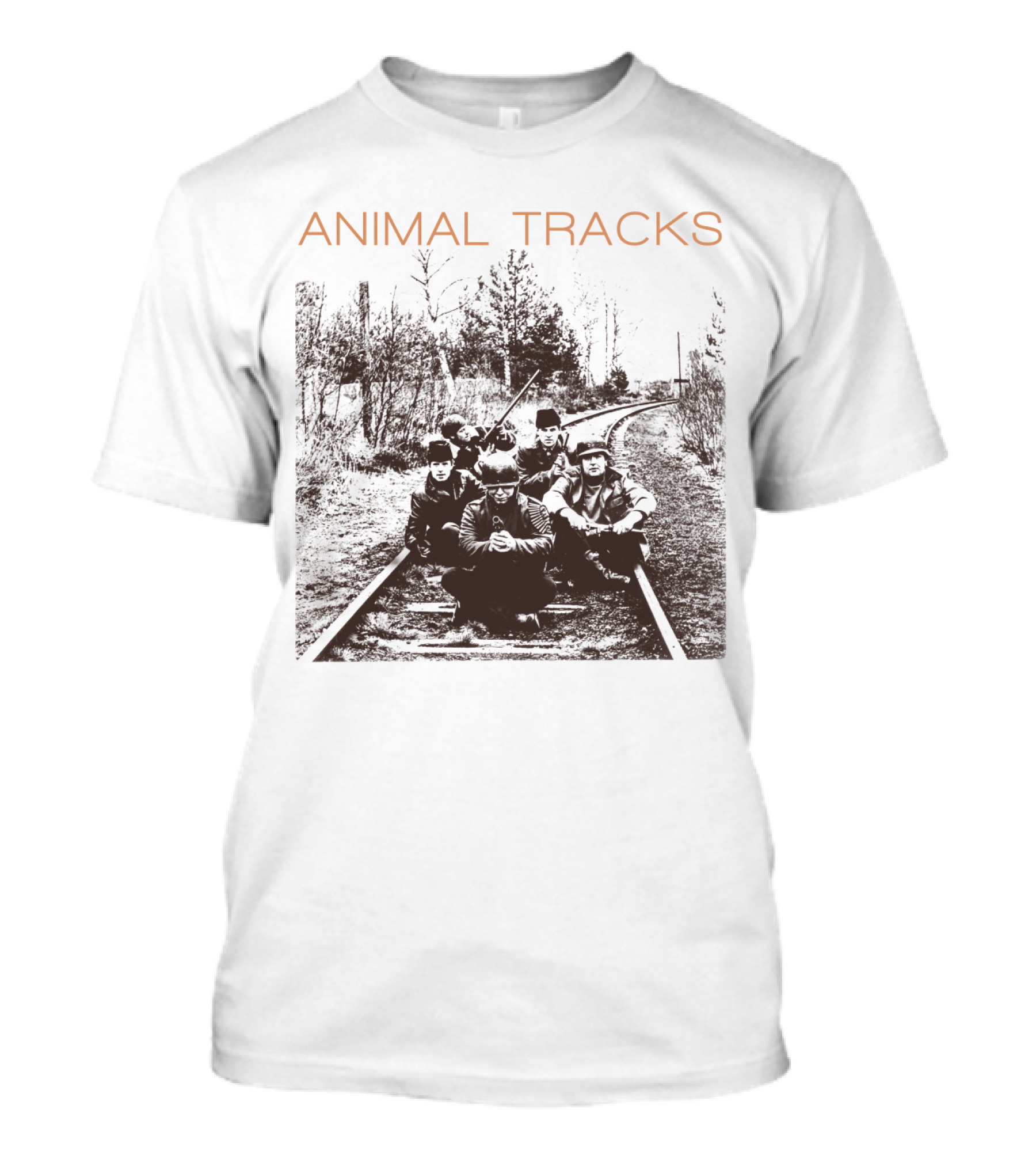 Animal Tracks Vintage Railroad Photo T-Shirt