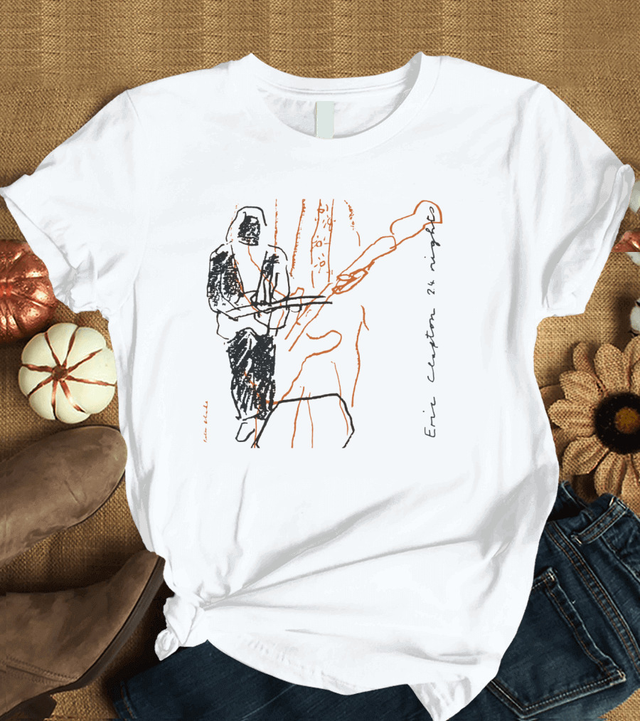Eric Clapton 24 Nights Line Sketch T-Shirt
