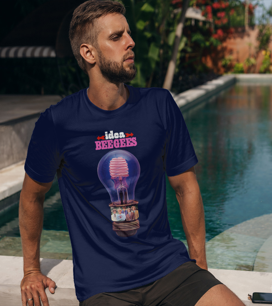 Idea Bee Gees Light Bulb Neon Photographic Group T-Shirt