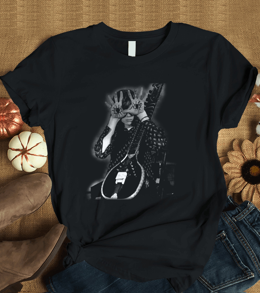 Surreal Musician With Eyes On Hands And String Instrument T-Shirt