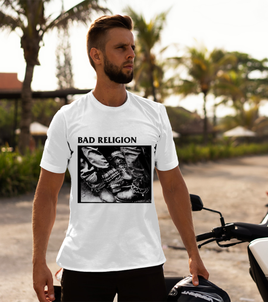 Bad Religion Band Punk Rock Boot Chains And Plaid Pants T-Shirt