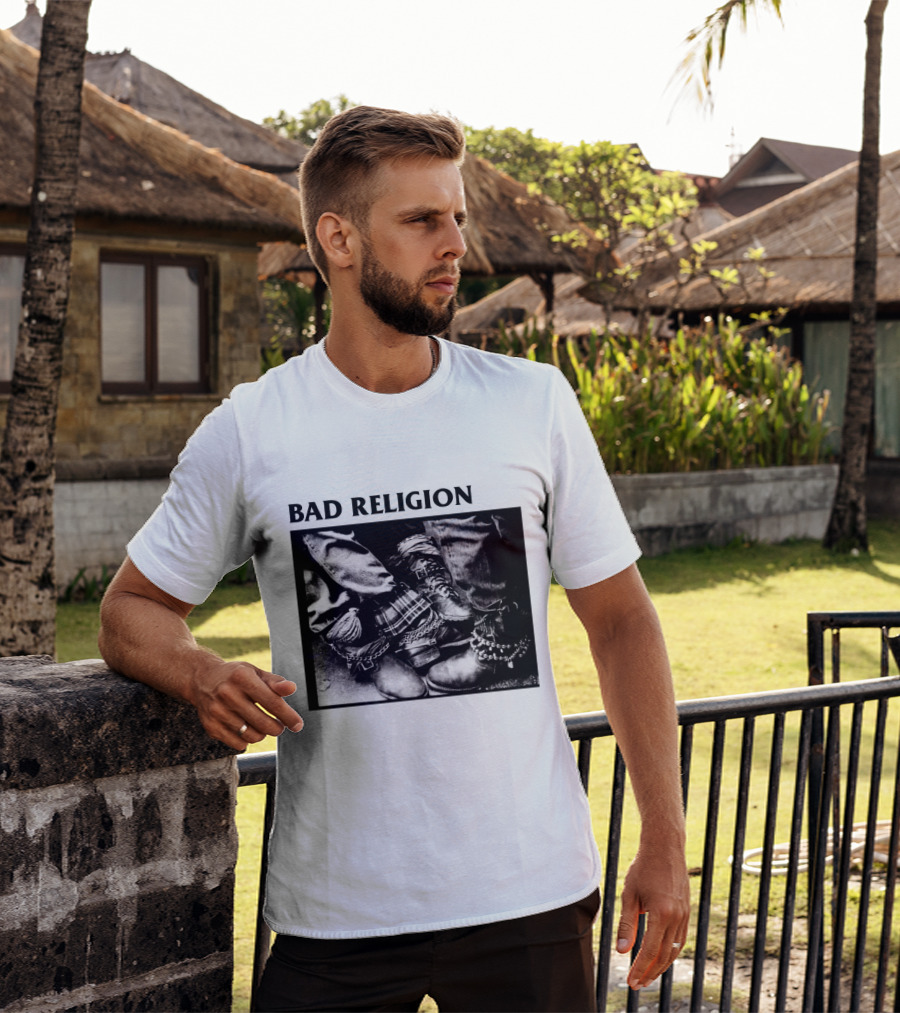 Bad Religion Band Punk Rock Boot Chains And Plaid Pants T-Shirt