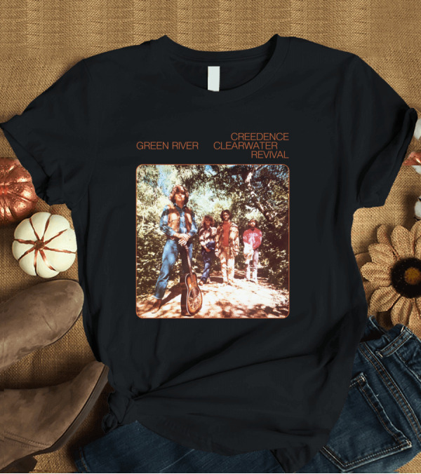 T-Shirt: Creedence Clearwater Revival Green River Album Cover Group Photo T-Shirt Creedence Clearwater Revival Green River Album Cover Group Photo T-Shirt