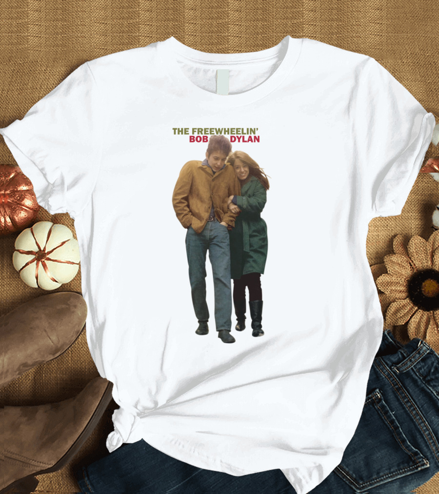 The Freewheelin' Bob Dylan Iconic Album Cover Image T-Shirt