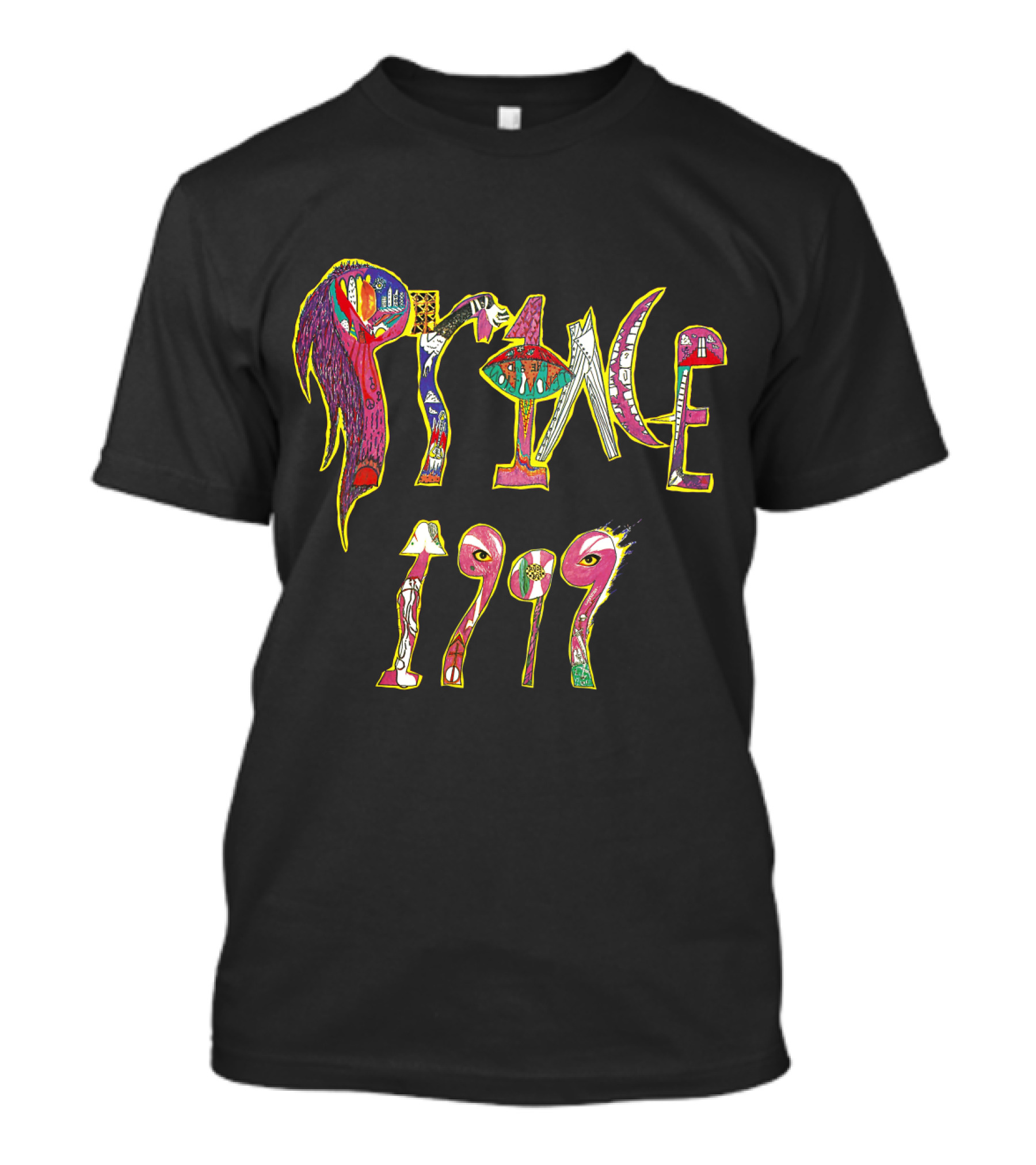 Prince 1999 Album Cover Art Psychedelic Style T-Shirt