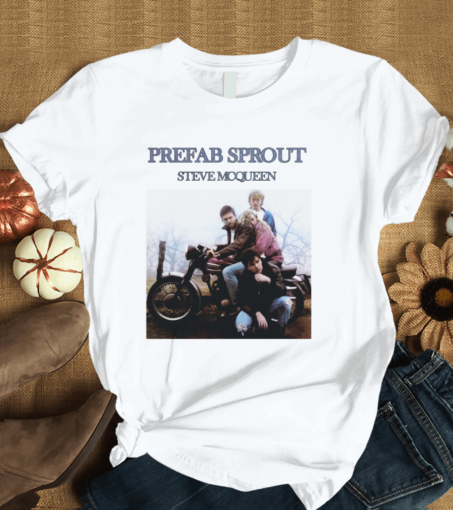 Prefab Sprout Steve McQueen Motorcycle Group Image T-Shirt