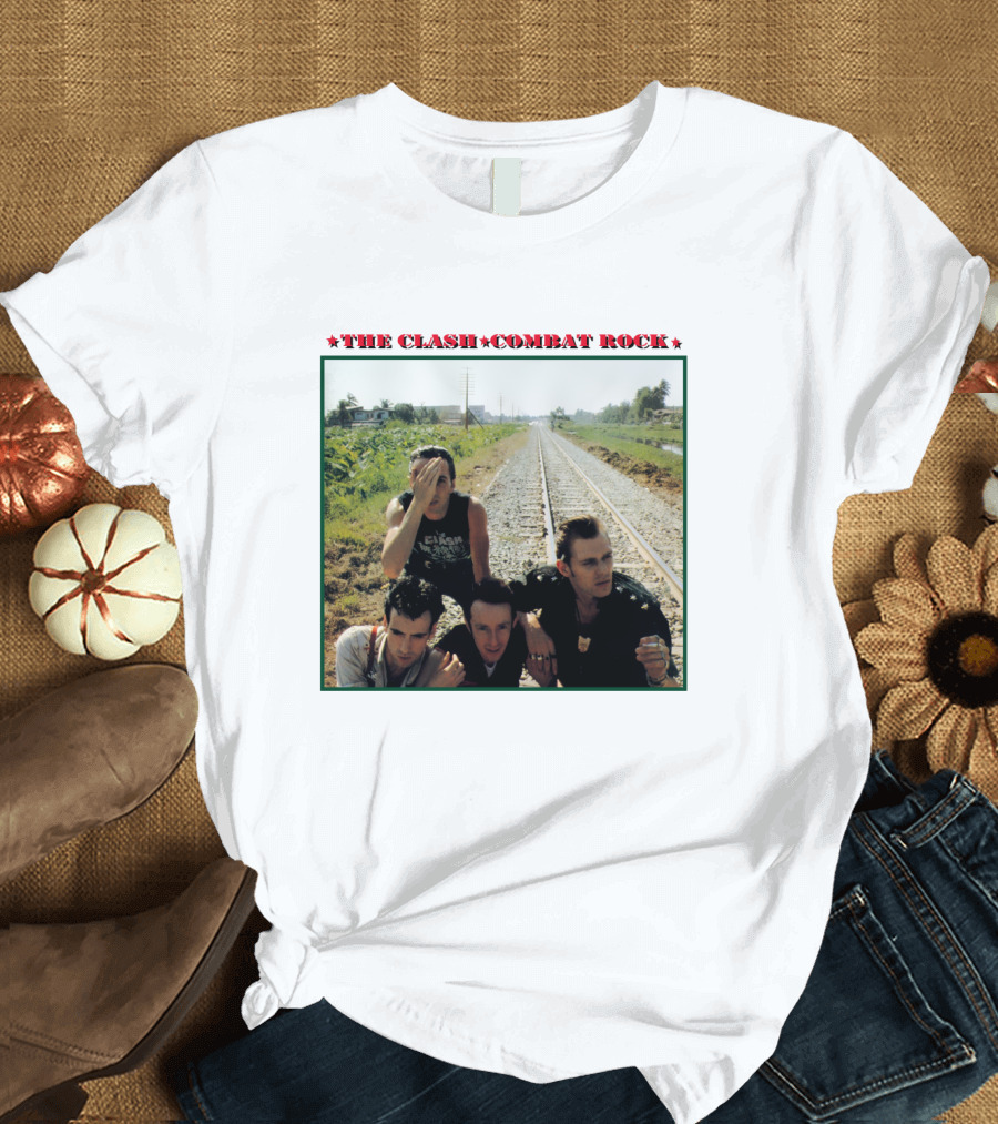 The Clash Combat Rock Album Cover Railroad Scene T-Shirt