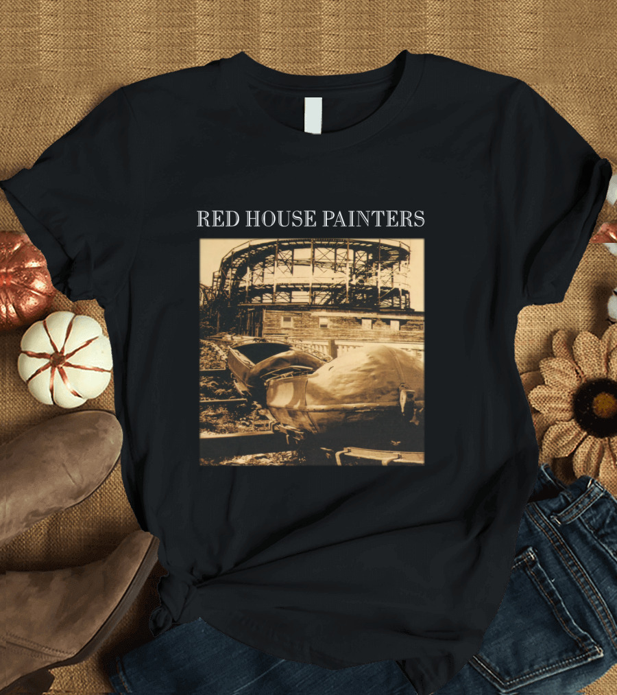 Red House Painters Vintage Roller Coaster Scene T-Shirt