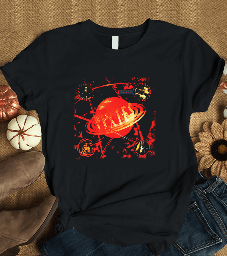 Pixies Bossanova Album Cover with Red Planet and Orbiting Images T-Shirt