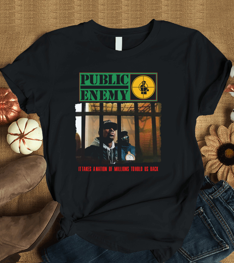 Public Enemy It Takes A Nation Of Millions To Hold Us Back Prison Bars Rap Group T-Shirt