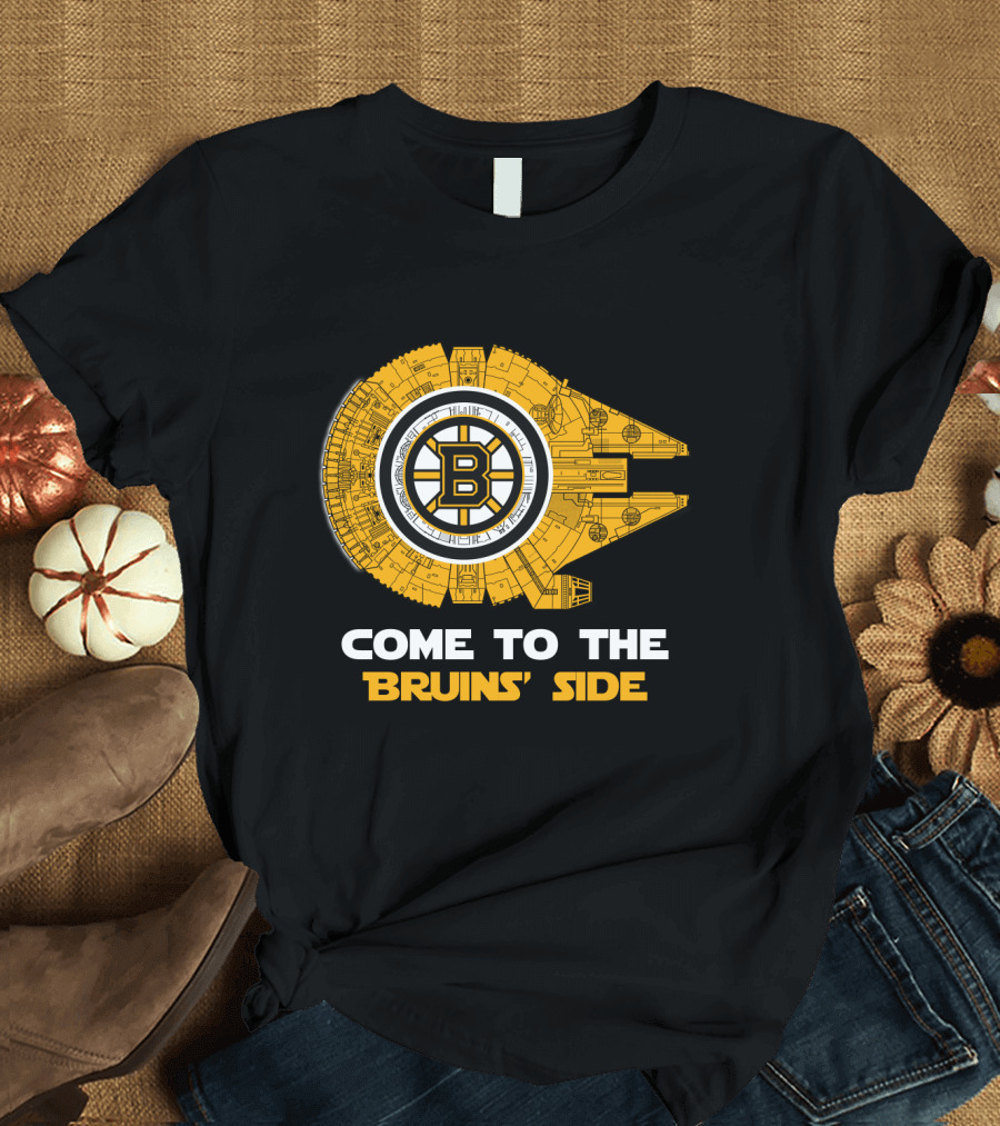 Come To The Bruins' Side Boston Bruins Millennium Falcon T-Shirt