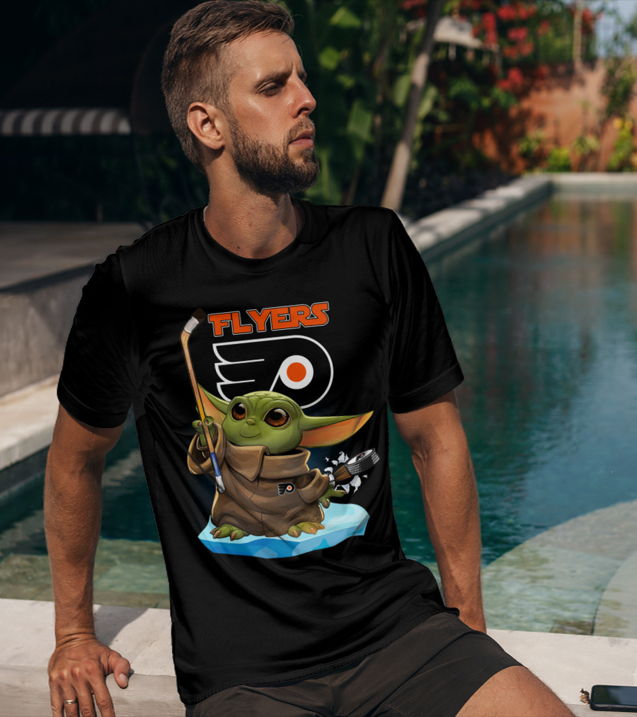Baby Yoda Hockey Philadelphia Flyers T-Shirt