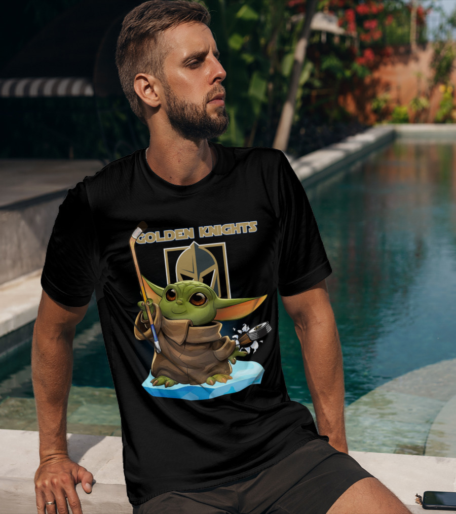 Baby Yoda Golden Knights Hockey T-Shirt