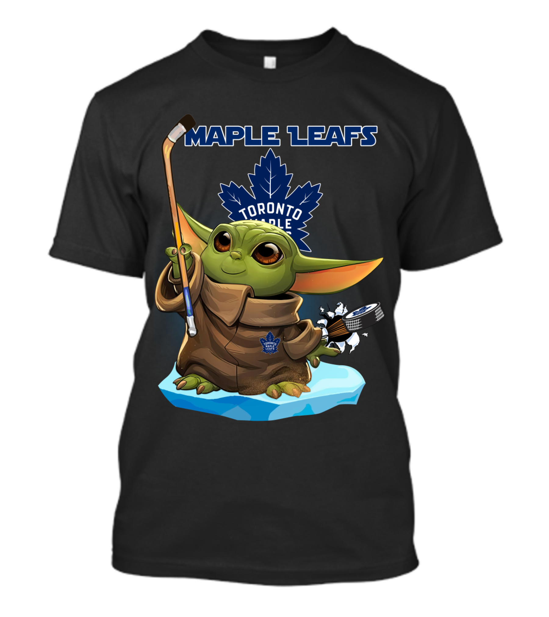 Toronto Maple Leafs Baby Yoda Hockey NHL Star Wars Crossover T-Shirt