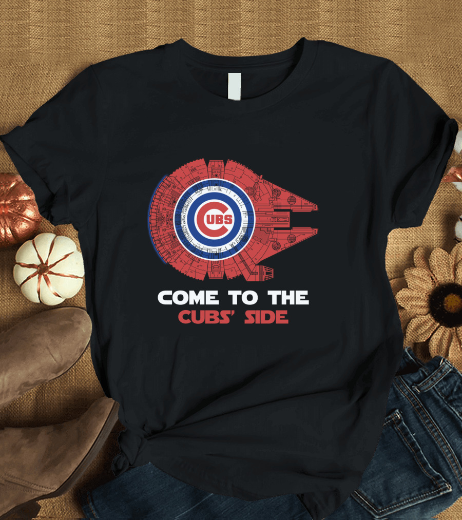 Come to the Cubs' Side Chicago Cubs Millennium Falcon MLB T-Shirt