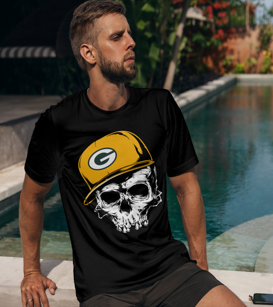 Green Bay Packers Skull With Iconic Cap T-Shirt