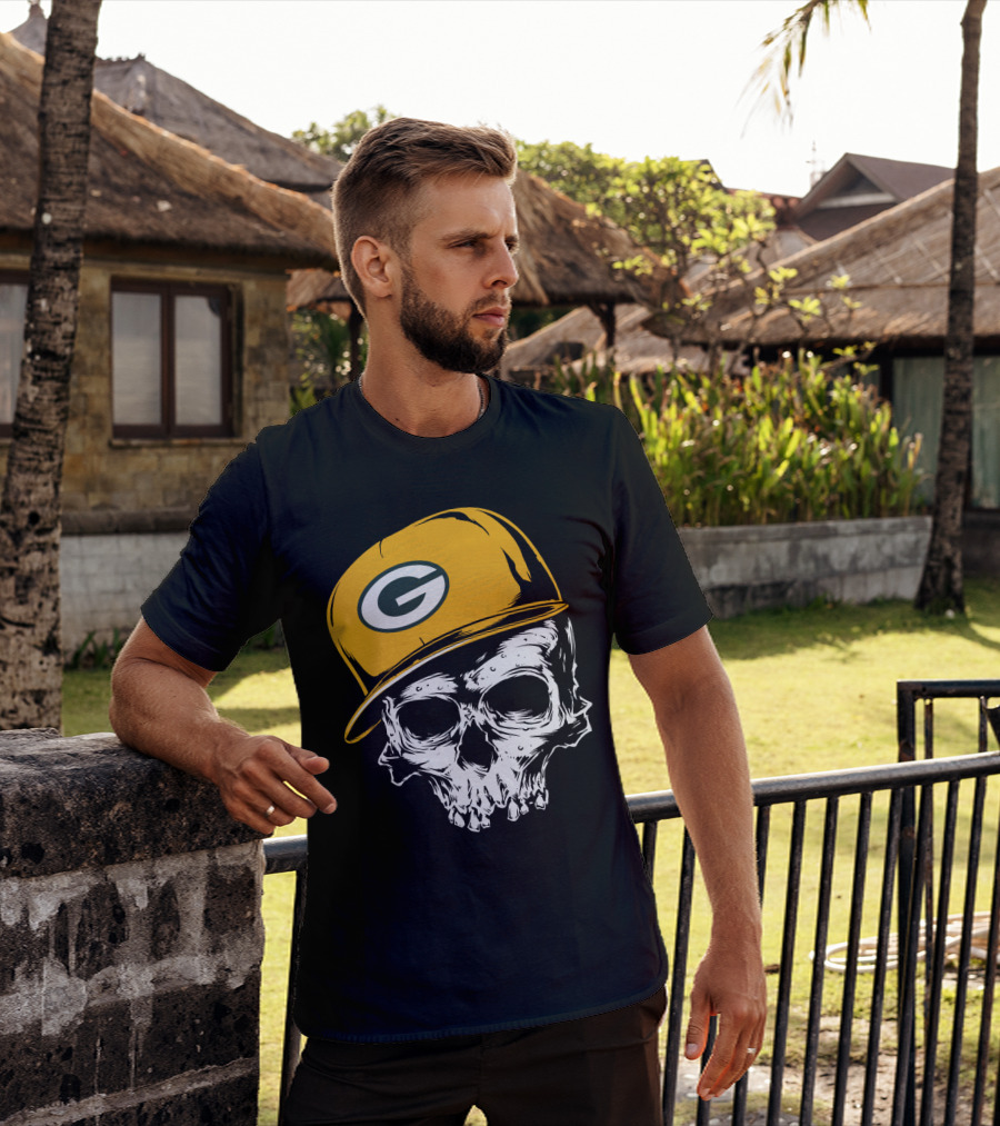 Green Bay Packers Skull With Iconic Cap T-Shirt