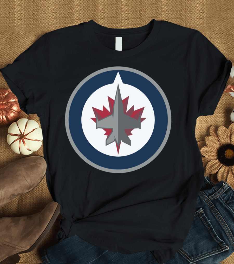 Winnipeg Jets Circle Logo With Jet And Maple Leaf T-Shirt