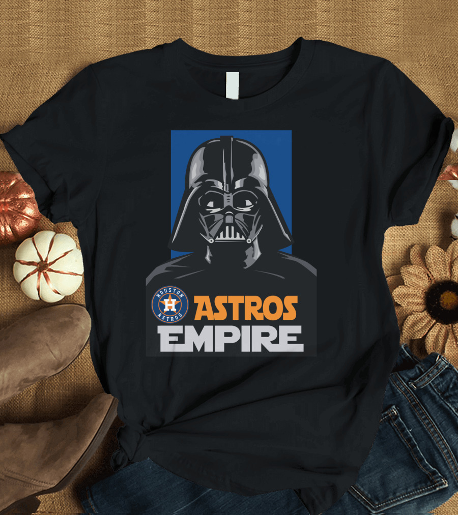 Houston Astros Empire Darth Vader Star Wars Baseball Crossover T-Shirt