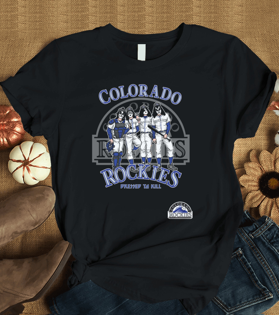 Colorado Rockies KISS Dressed To Kill Baseball T-Shirt