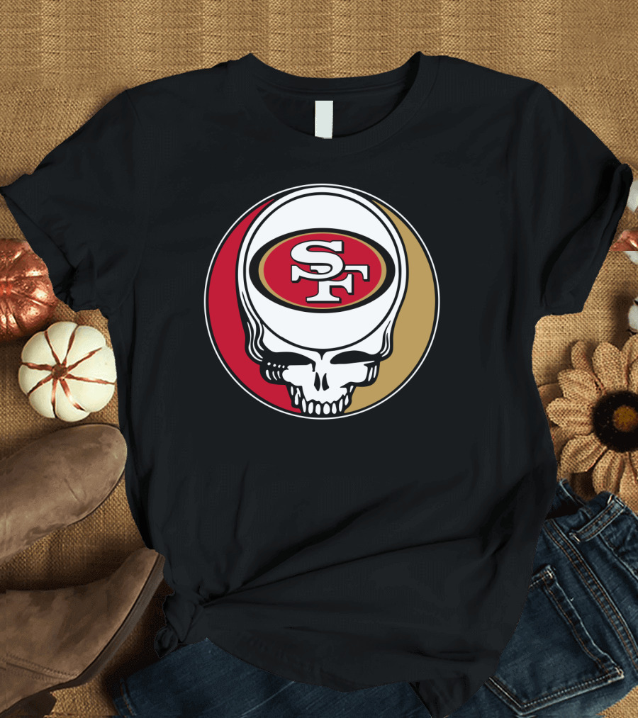 Grateful Dead San Francisco 49ers Skull Logo Combination T-Shirt