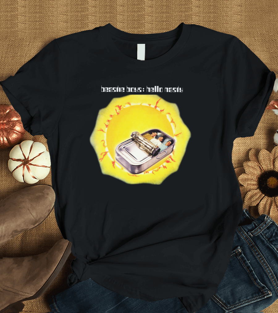 Beastie Boys Hello Nasty 1998 Album Cover Tin Can Sunburst T-Shirt