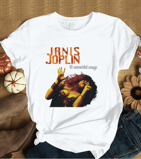 T-Shirt: Janis Joplin 18 Essential Songs T-Shirt Janis Joplin 18 Essential Songs T-Shirt