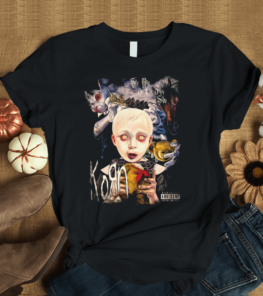 KORN See You on the Other Side Creepy Child and Doll with Clown Faces T-Shirt