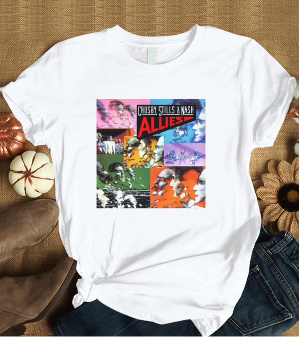 T-Shirt: Crosby, Stills and Nash Allies Album Collage T-Shirt Crosby, Stills and Nash Allies Album Collage T-Shirt