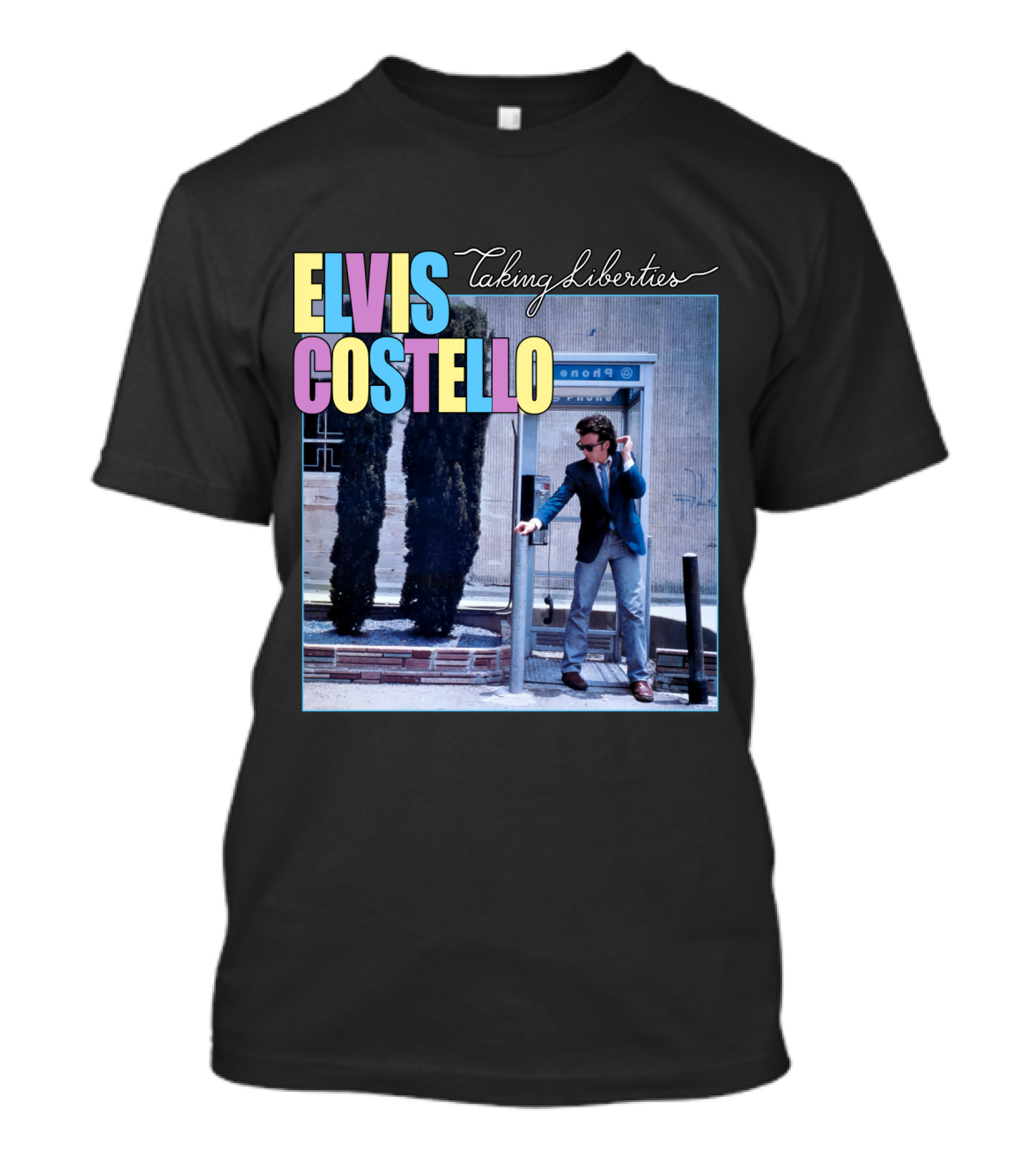 Elvis Costello Taking Liberties Vintage Phone Booth Scene T-Shirt