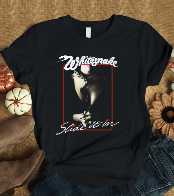 T-Shirt: Whitesnake Slide It In Album Cover Artwork Featuring Snake and Woman T-Shirt Whitesnake Slide It In Album Cover Artwork Featuring Snake and Woman T-Shirt