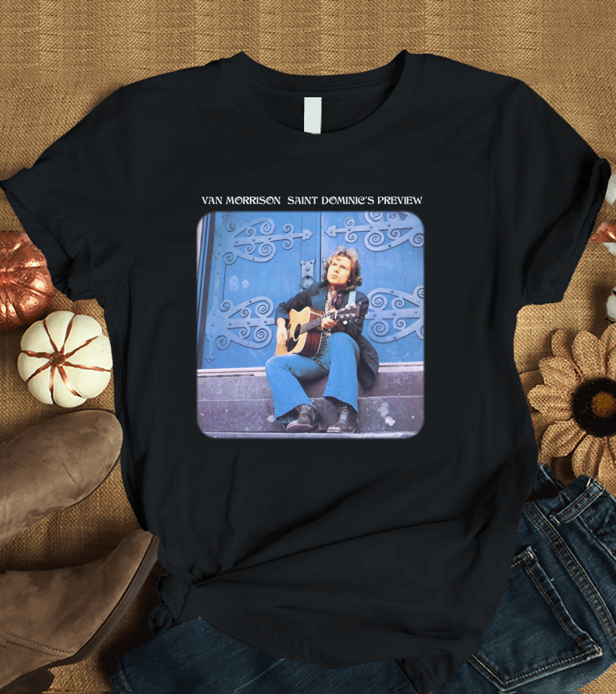 Van Morrison Saint Dominic's Preview Acoustic Session Blue Doorway Background T-Shirt