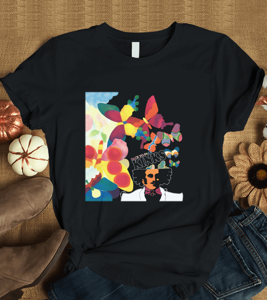 Kinks Face to Face Psychedelic Butterfly T-Shirt
