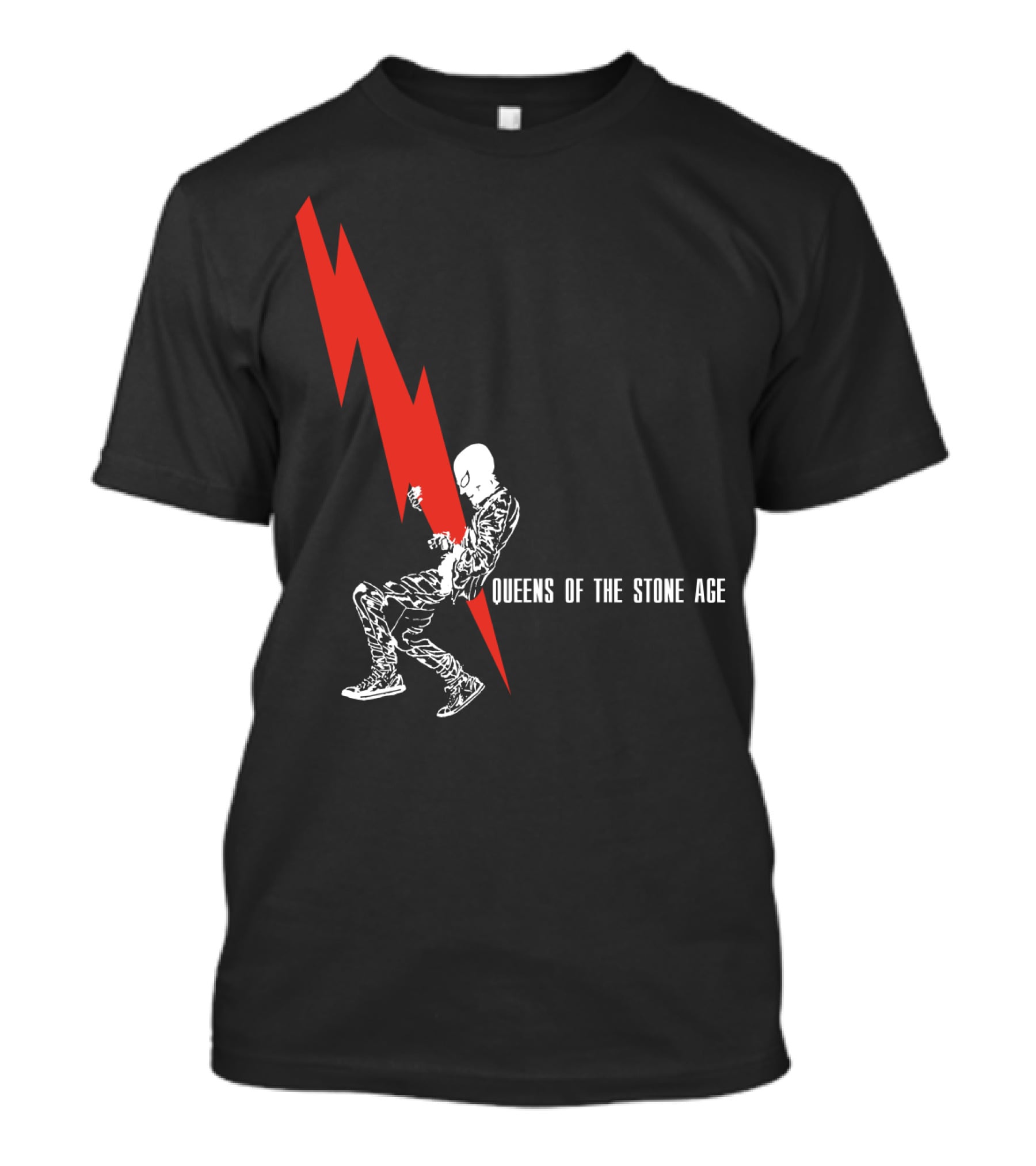 Queens Of The Stone Age Red Lightning Skeleton T-Shirt