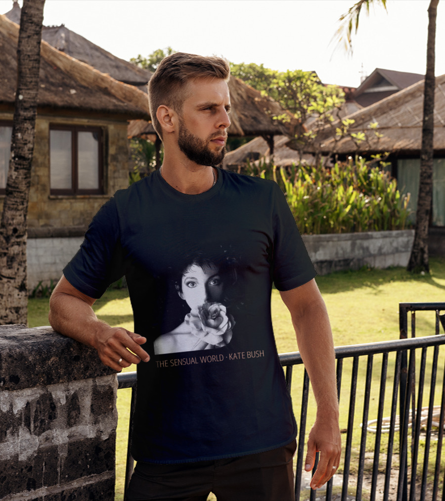 The Sensual World Kate Bush Flower Portrait Black And White T-Shirt