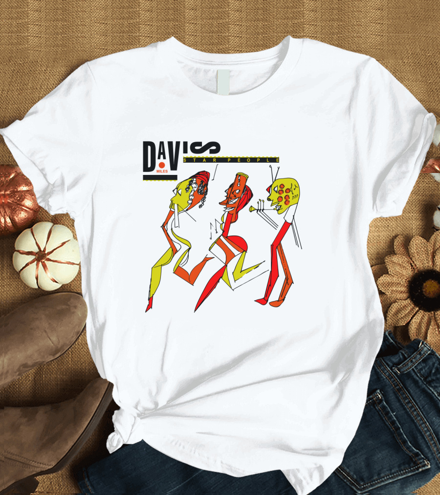 DA★VI⭐S Miles Star People Retro Styled Figures T-Shirt
