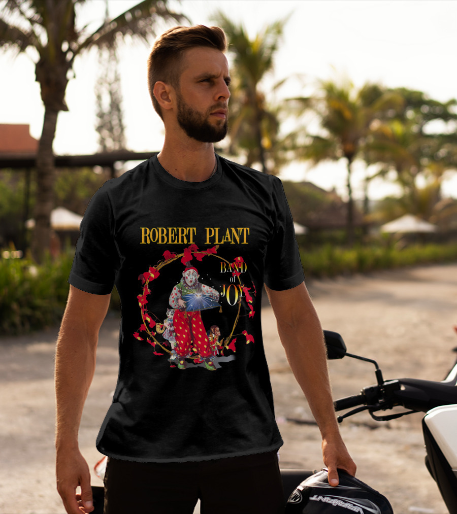 Robert Plant Band Of Joy Clown And Performers With Red Leaves T-Shirt