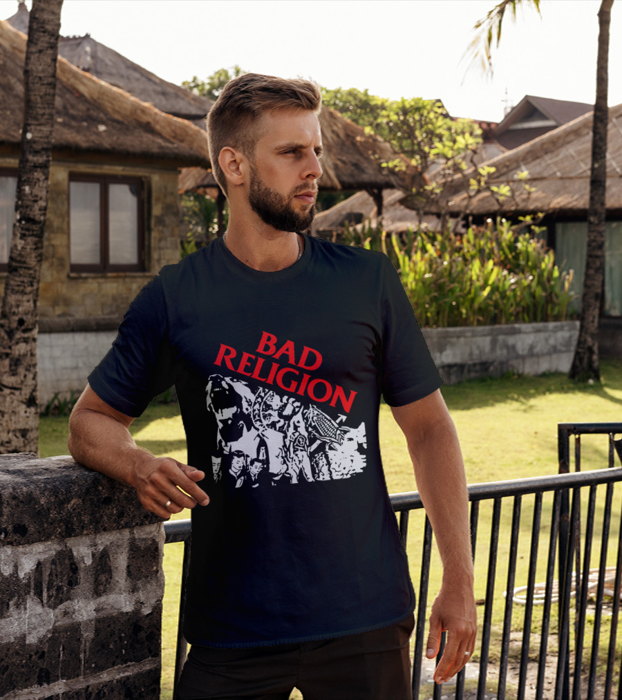 Bad Religion Collage Of Black And White Figures T-Shirt